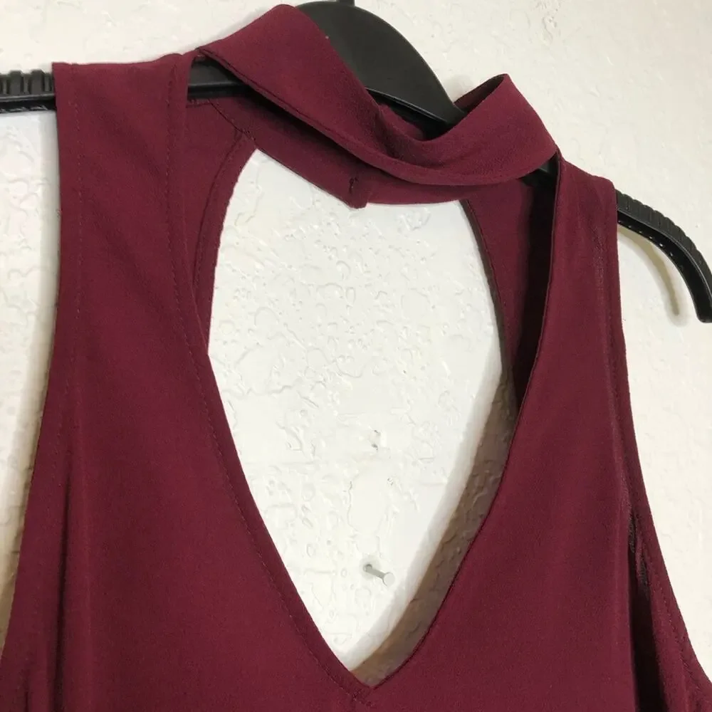 Show Me Your Mumu Friday Chocker burgundy pebble dress size Extra Small XS NWT